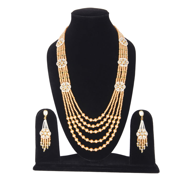 Beads Jewel Golden Necklace Set