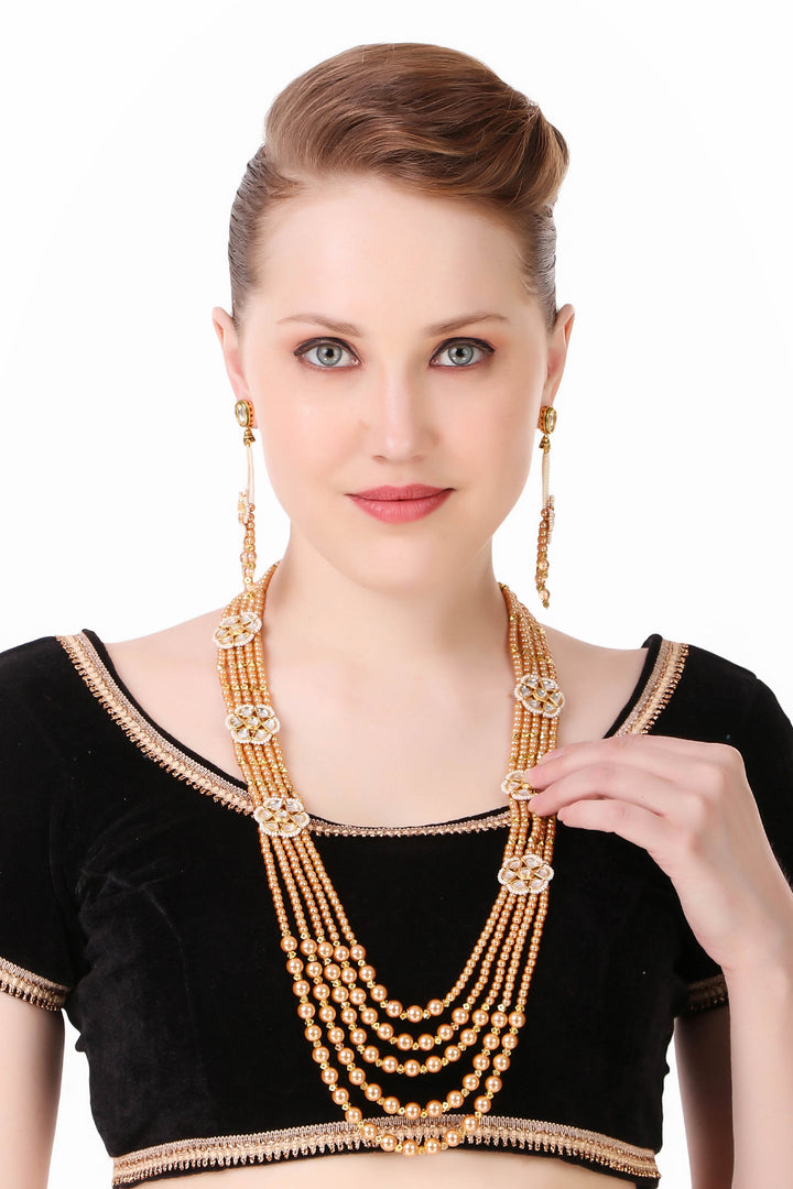 Beads Jewel Golden Necklace Set