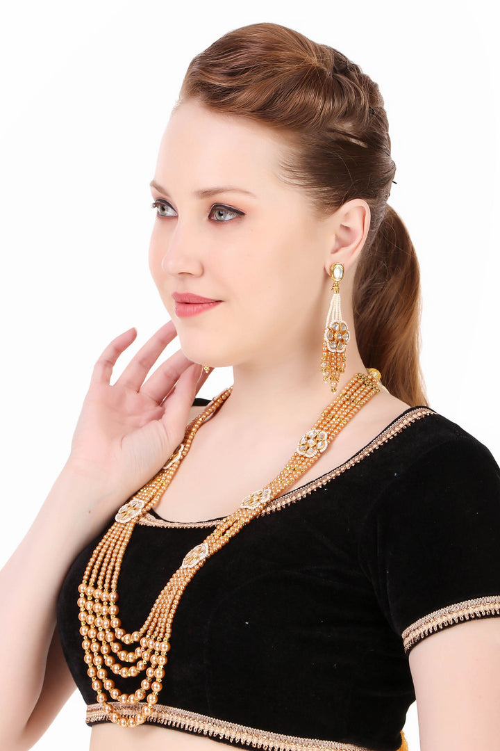 Beads Jewel Golden Necklace Set