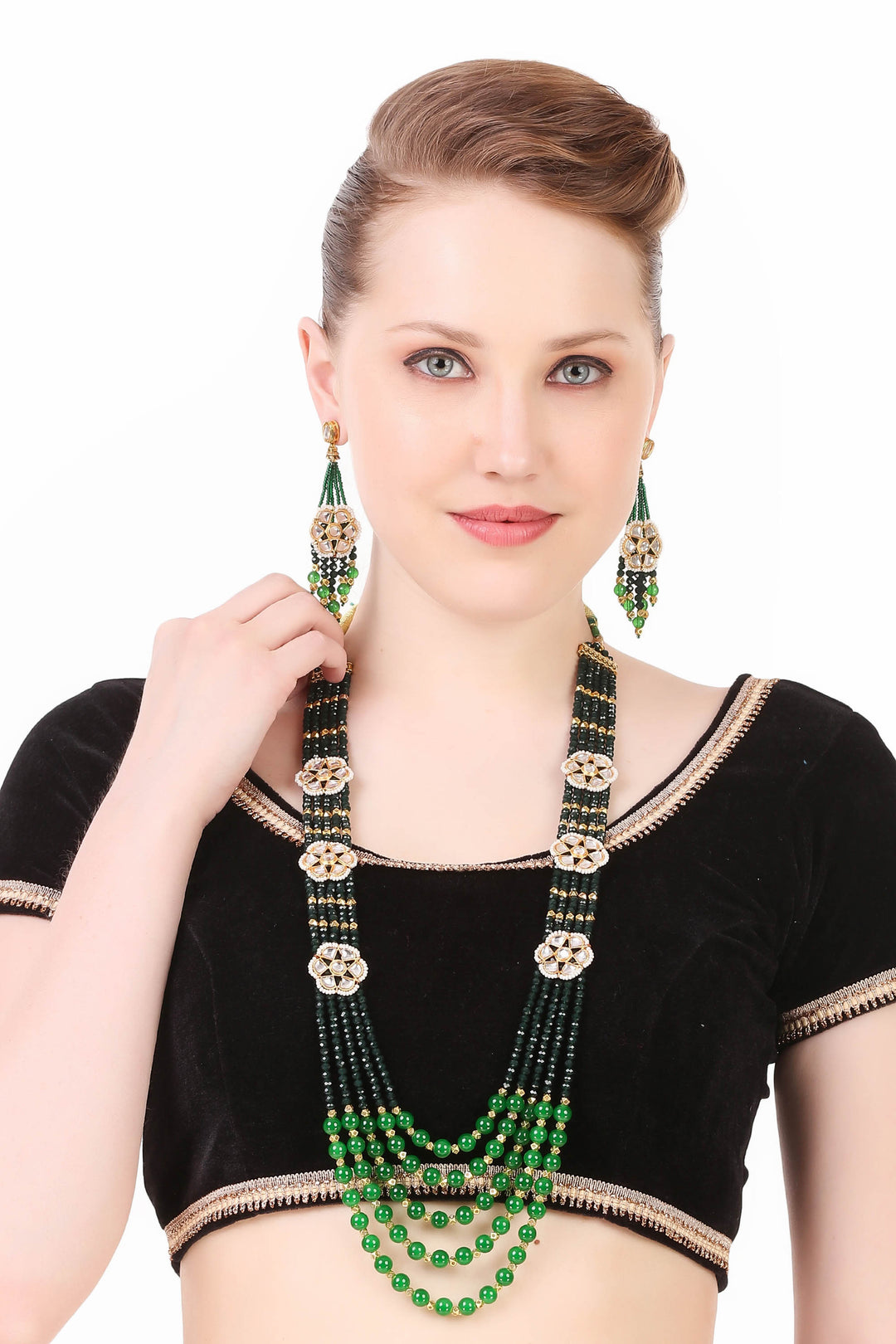 Beads Jewel Green Necklace Set