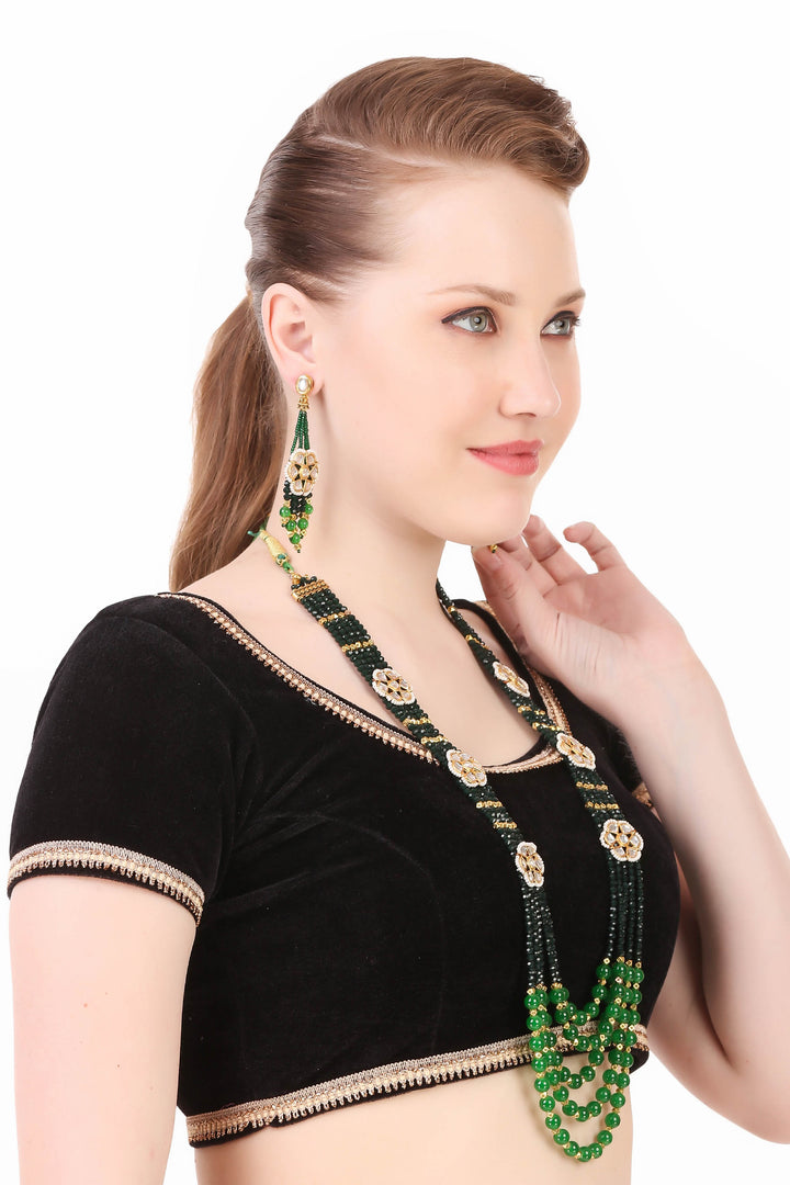 Beads Jewel Green Necklace Set