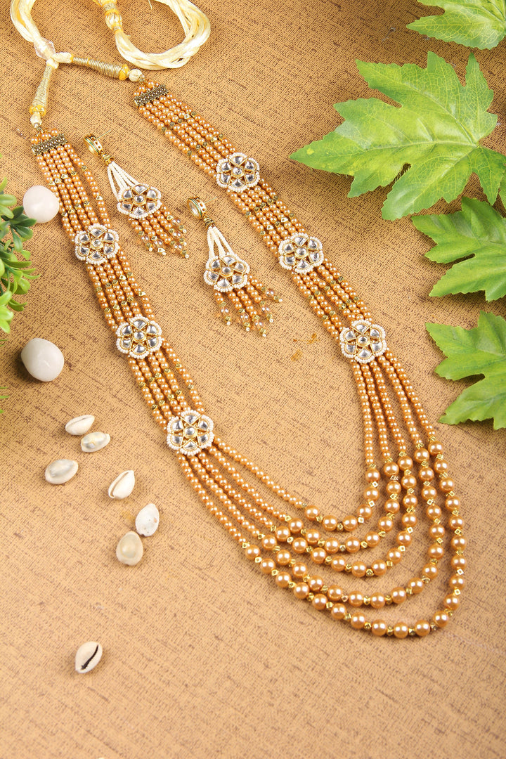 Beads Jewel Golden Necklace Set